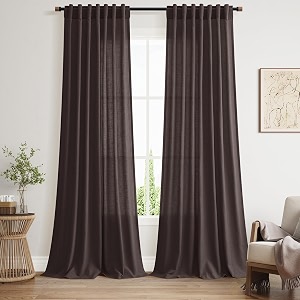 Nanspring Cocoa Coffee Linen Blend Light Filtering