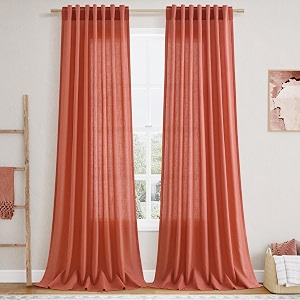 Nanspring Extra Long Linen Curtains 108 Inch