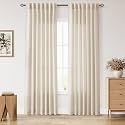Nanspring Linen Curtains 84 Inch Long for