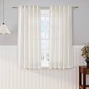 Linen Short Curtains W36xL54 Inch for Living