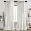 Nanspring Cream Linen Back Tab Curtains 86