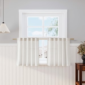 Nanspring Cream Linen Cafe Curtains 24 Inch