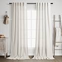 Nanspring Cream Linen Curtains 102 inches Long