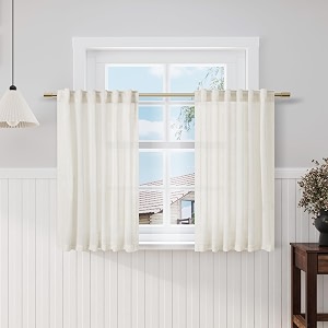 Cream Linen Curtains 45 Inch Length Kitchen