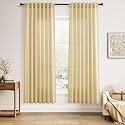 Nanspring Cream Yellow Curtains for Living Room