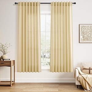Linen Curtains 63 Inch Long for Living