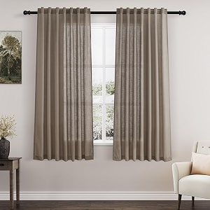Linen Curtains 63 Inch Long for Living