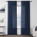 Nanspring Denim Blue Linen Curtains 84 Inch