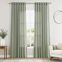 Nanspring Desert Sage Linen Curtains 84 Inch