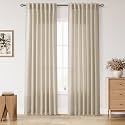 Nanspring Linen Curtains 84 Inch Length 7ft