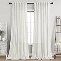 Nanspring Extra Long Linen Curtains W60xL108 In