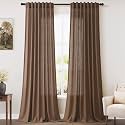 Nanspring Extra Long Linen Curtains 102 Inch