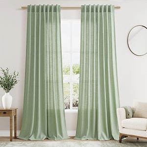 Nanspring Extra Long Linen Curtains 108 Inch