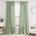 Nanspring Extra Long Linen Curtains 108 Inch