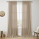 Nanspring Extra Long Linen Curtains 108 In