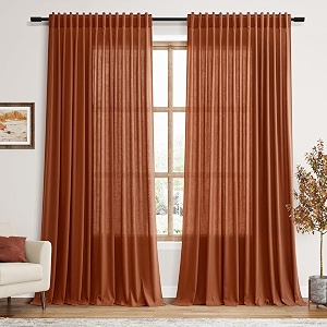Nanspring Extra Wide Terracotta Curtains for Living