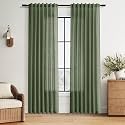 Nanspring Linen Curtains 84 Inch Long for