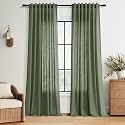 Nanspring Forest Green Linen Curtains for Living