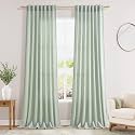 Extra Long Aqua Green Linen Curtains 120