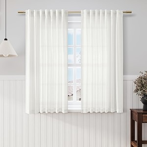 Ivory Linen Sheer Curtains 54 Inch Length