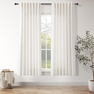 Ivory White Linen Curtains 63 Inches Long