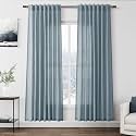 Nanspring Light Blue Linen Curtains 80 Inches