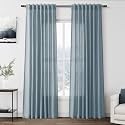 Nanspring Light Blue Linen Curtains 84 Inch
