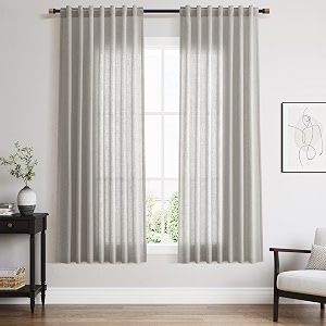 Linen Curtains 63 Inch Long for Living