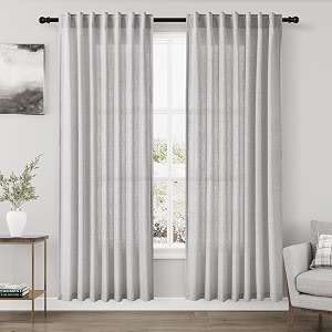 Nanspring Light Grey Curtains 80 Inches Length