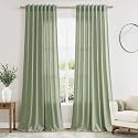 Nanspring Extra Long Linen Curtains 100 Inch