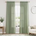 Nanspring Light Sage Linen Curtains 84 Inch