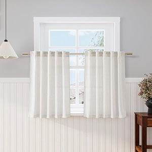 Linen Short Curtains W29xL40 Inch Long for
