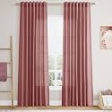 Nanspring Linen Curtains 80 Inch Long for