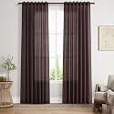 Nanspring Linen Curtains Coffee Brown 84 Inch