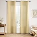 Nanspring Linen Curtains 84 Inch Long for