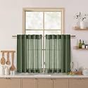 Nanspring Linen Kitchen Curtains 30 Inches Long