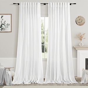 Nanspring Linen Light Filtering Curtains 96 Inches
