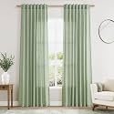 Nanspring Mist Sage Linen Curtains 84 Inch