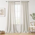 Nanspring Linen Curtains 96 Inch Long for