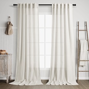 Cream Linen Curtains 96 inches Long for