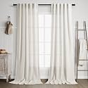 Cream Linen Curtains 96 inches Long for