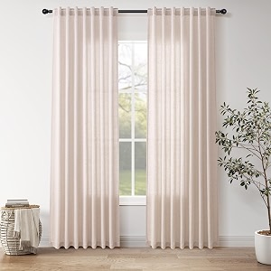 Nanspring Linen Curtains 84 Inch for Living