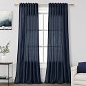 Nanspring Navy Blue Curtains 80 Inches Length