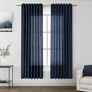 Nanspring Navy Blue Semi Sheer Curtains 72