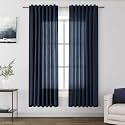 Nanspring Navy Blue Semi Sheer Curtains 72