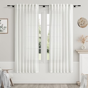 Off White Linen Curtains 63 inches Long