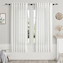 Nanspring Off White Linen Curtains 63 inches