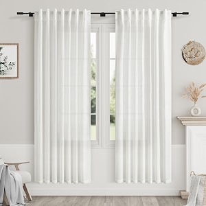 Off White Semi Sheer Linen Curtains 72