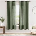 Olive Green Linen Curtains 78 Inch Long