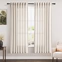 Nanspring Olive Green Semi Sheer Curtains 72